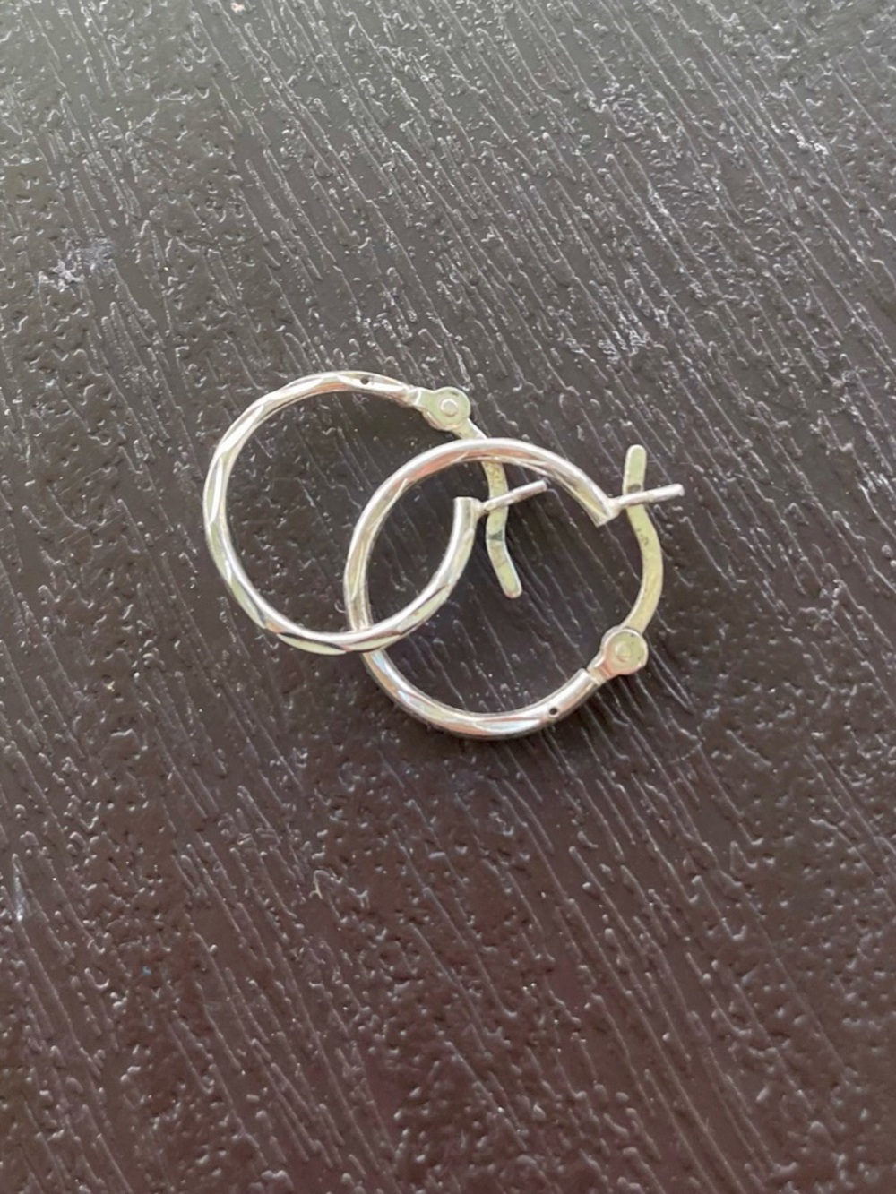 Sterling Silver Twisted Hoop Earrings - Silver